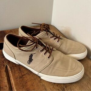 Polo Ralph Lauren Faxon low top canvas shoe, men’s sz 9.5, see pix for blemishes